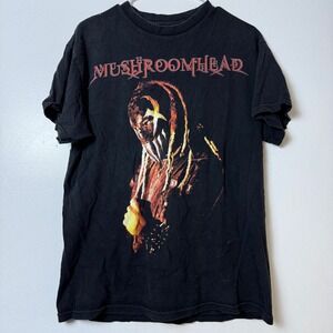 Vintage Y2K Mushroomhead Band T Shirt Black‎ Graphic Tee 21" Heavy Metal No Tag